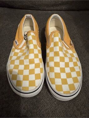 Vans Slip-On Yellow Checkerboard Shoes
